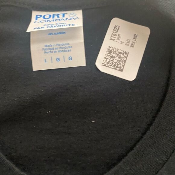 Port & Company Classic Trendy Essential Short Sleeve Black T Shirt‎ L/G Unisex - Picture 3 of 3